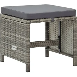 vidaXL Gartenhocker 4 Stk. mit Sitzkissen Poly Rattan Grau - Grau