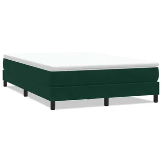 vidaXL Boxspringbett ohne Matratze Dunkelgrün 140x220 cm Samt - Grün