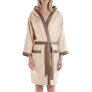 Caleffi - Bademantel für Herren und Damen, Mikrofaser, weich, leicht, saugfähig, Bademantel für Damen und Herren, schnell trocknend, Bademantel aus Mikrofaser, Kapuze, Taschen, Gürtel mit Schlaufen