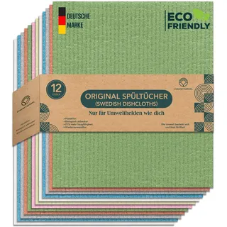Zukunftsenkel Schwedische Spültücher, Biologisch Abbaubare Putztücher, Plastikfreie Putzlappen, Biologisch abbaubar Dishcloths Spüllappen (Bunt)