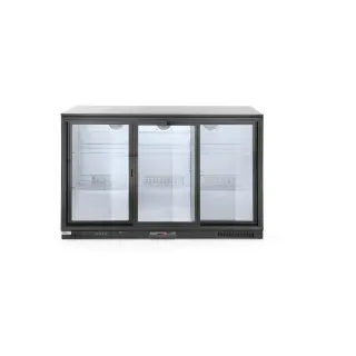HENDI Bar Kühlschrank Schiebetüren 338 L 2/10°C 230 300 1335x500x(H)900 - Schwarz