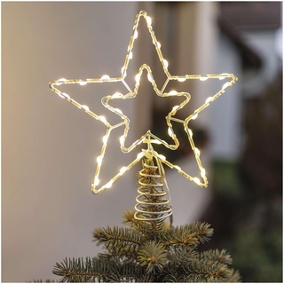 EMOS Connect System 30 LED Weihnachtsbaum-Stern, Zusatzelement für Lichterketten-System Standard/Profi, Erweiterungsteil C (ohne Adapter), IP44 für Innen und Außen, transparent, warmweiß