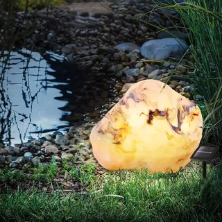 esotec Leuchtstein LED-Solar-Stein Solarleuchte Gartenleuchte IP44 außen 102675
