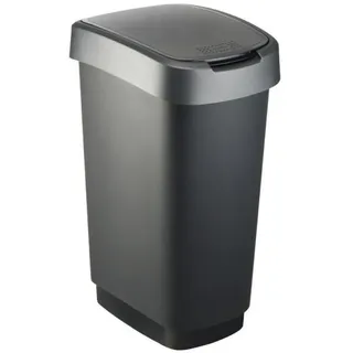 Rotho Schwingdeckeleimer 50 l Schwarz