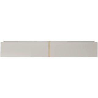 Selsey TV Schrank Board Sideboard Fernsehtisch Fernsehschrank 200 cm Hängend Graubeige Gold Bisira