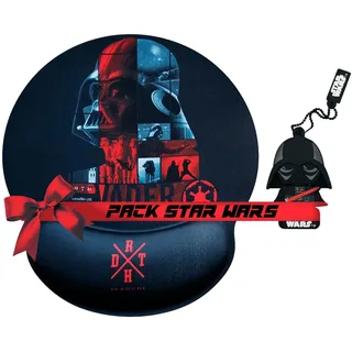 WONDEE Pack Star Wars Darth Vader Geschenke, 32 GB USB Stick Laufwerk + Ergonomisches Mauspad mit Darth Vader – Star Wars Fanartikel, Geschenkidee für Geburtstage und Weihnachten