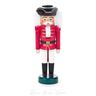 Nussknacker mit Dreispitz rot-weiß BxHxT 5 cmx12cmx4cm NEU Erzgebirge Nußknacker