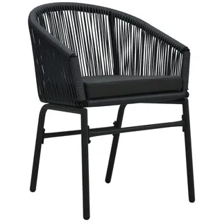 vidaXL Gartensessel 58 x 58 x 78 cm schwarz 2 St.