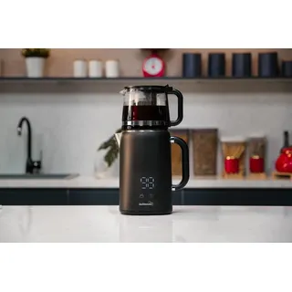 Kochmaster Dem Keyfi Digitaler Teekocher – 1,5L + 1,1L, 1800W, Temperaturregelung, Glas-Teekanne, Touch-Display, Edelstahlfilter