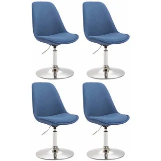 CLP Esszimmerstuhl Strukturstoff blau 4er Set