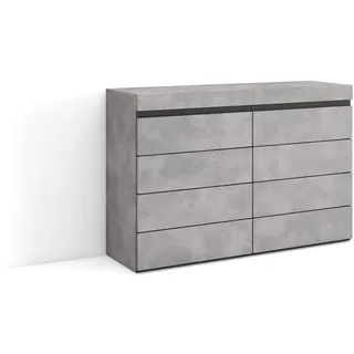 Skraut Home | Kommode mit Schubladen | Aufbewahrungsschrank | 114x75x35 cm | Für Schlafzimmer, Zimmer | Sideboard, Schrank | Moderner Stil | Zement