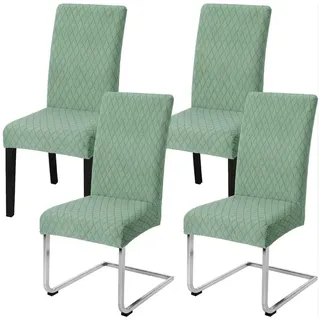 LANSHENG Stuhlhussen 4er Set, Stuhlbezug Schwingstühle, Matcha grün | Waschbar Stuhlhussen Schwingstühle, Stretch Stuhl Überzug für Esszimmerstühl, Küche, Restaurants, Hotels