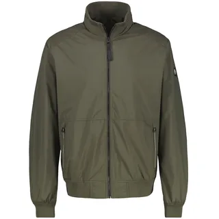 Blouson LERROS, Herren, Gr. L, grün (deep olive), Obermaterial: 100% Polyester, unifarben, regular fit taillenbedeckt, Rippbündchen, Jacken Blouson, mit Logo Stickerei