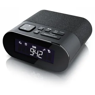 BEARWARE DAB+ Radiowecker - Küchenradio digital – FM und DAB / DAB + Radio mit je 20 Speicherplätzen – 16 Lautstärkestufen – Wecker – große Ziffern – 4 Helligkeitsstufen – Snooze – Abschalttimer - Schwarz
