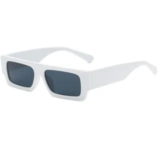Long Keeper Vintage Sonnenbrille Rechteckig Damen Herren, Retro Sonnenbrille Eckig Funky Stil Chunky Fashion Brille Unisex