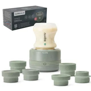 Nuvita 1166 Warm70 Kabelloser Flaschenwärmer 70°C – USB-Aufladbar, Universell Kompatibel mit 6 Adaptern, 5 Temperatureinstellungen bis 70°C, Schnelles Aufheizen in 2,5 Min, Hält bis zu 6 Std. Warm