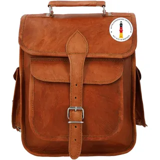 Gusti Rucksack Ledertasche Damen & Lederrucksack Herren – Echtes Ziegenleder, Handgefertigt, Boho Vintage Tasche, Viel Stauraum, Uni Tasche Laptopfach, Vegetabil gegerbt