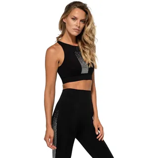 HEART AND SOUL Damen Reggiseno Sportivo, Top Donna, Riviera Tuxedo-Black Sport-BH, Schwarz, XS/S