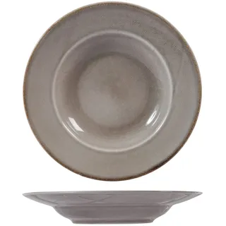 H&H Set 6 Piatti Pasta Reactive Grigio Cm 24