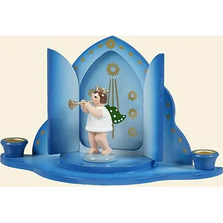 Holzfigur Engel am Himmelstor ohne Krone Höhe 6cm NEU Holzengel Instrument Seiff