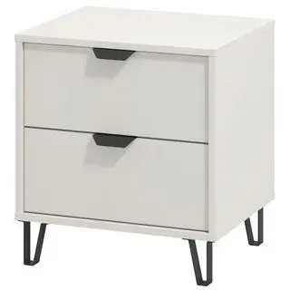 Stylife Nachtkästchen , Kaschmir , Glas, Holzwerkstoff , 2 Schubladen , 48x40x52 cm , Schlafzimmer, Nachtkästchen