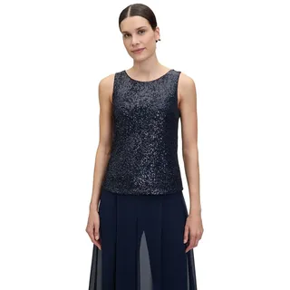 Vera Mont Blusentop »Pailletten-Top ohne Arm blau