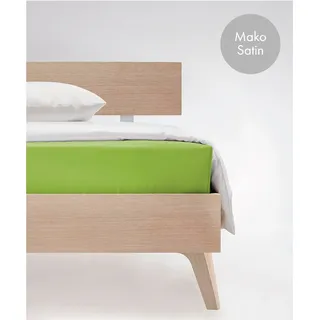 FLEURESSE Spannbettlaken Mako-Satin 90 x 200 - 140 x 200 - 180 x 200 cm apfelgrün