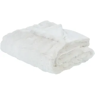 Beliani Kuscheldecke 200 x 220 cm Weiß