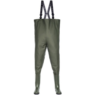 3Kamido Wathose Classic, SCHWARZ und GRÜN Serie 680, Anglerhose Standard, Fischerhose Teichhose Hochwasserhose (46 EU, Grün)