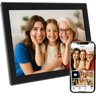 Xoro 11 Zoll WiFi Digitale Bilderrahmen, 1280x800 HD IPS Touch Display, 16GB Speicher, Automatische Rotation, Teilen Sie Fotos sofort von überall aus