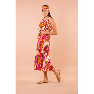 Kleid Fantasie Ikat Fuchsie Und Orange XXL - Mimi Mua