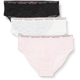 Tommy Hilfiger 3 Pack Bikini Lace (EXT Sizes) Bikini Hose Damen, Schwarz (Black/White/Light Pink), XXL