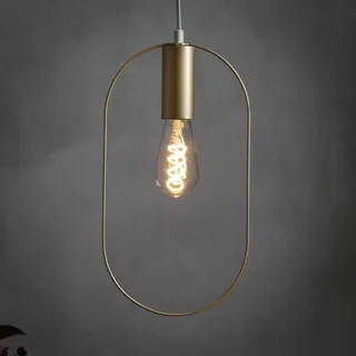 Hängeleuchte Shape - Dekoleuchte mit Ring - oval - H: 38cm - für E27 Leuchtmittel - gold - Gold