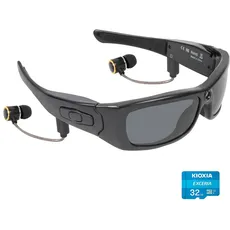 Hereta Kamera Sonnenbrille, Bluetooth Sonnenbrille Full HD 1080P Videokamera Brille mit UV-Schutz Polarisierte Linse für Outdoor und Reisen, SM-21B