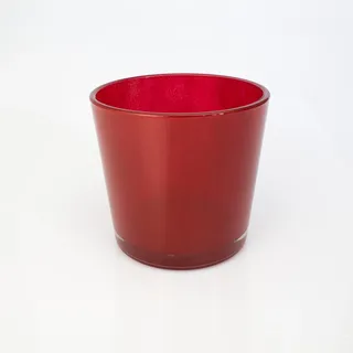 INNA-Glas Runde Vase - Blumentopf Alena, rot, 16cm, Ø 17cm | Dekovase - Konisches Glas