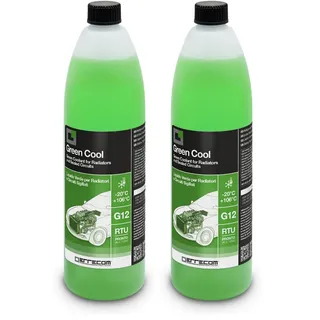 ERRECOM Green Cool, Grüne Kühlerflüssigkeit -20°C, G12-Frostschutzmittel mit Oat-Inhibitorpaket auf organischer Basis, gebrauchsfertig, 1 Liter (Packung mit 2)