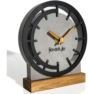 FLEXISTYLE Modern standuhr klein aus Holz Eiche Wohnzimmer Badezimmer (Style 5)