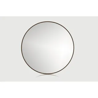 Rahmenspiegel Cordia ROUND LINE MIRROR rund 80x80 cm mit Alurahmen braun