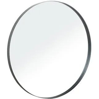 DRW 72165 Runder Wandspiegel aus Metall in Schwarz, 100 x 100 x 3 cm, Medidas: 100x100x3cm