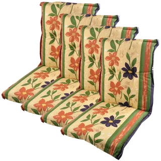 4x Polsterauflage Niedriglehner Gartenstühle Sitzkissen Sesselauflage Auflage