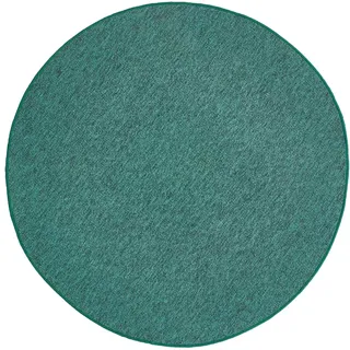 andiamo Teppich Grotone - Webteppich für das Wohnzimmer Schlafzimmer Esszimmer und den Flur - pflegeleichter unempfindlicher Teppich für das Büro - 133 cm rund in Grün