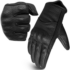 Bikers Gear Australia Limited perforiert kurz Sommer Motorrad Handschuhe, Schwarz, Größe XL