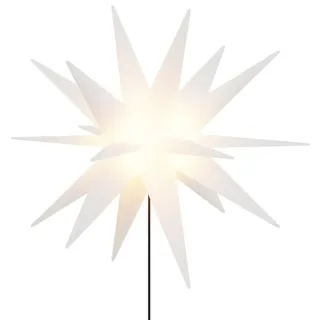 LED-Weihnachtsstern mit Erdspieß Faltbar Weiß 57 cm - Weiß, Bunt