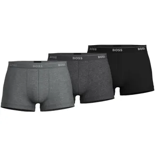 BOSS Herren 3er-Pack Shorts aus Stretch-Baumwolle mit normaler Passform Badehose, Grau/Anthrazit/Schwarz, Large