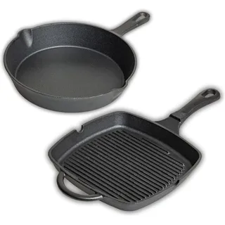 Blackwell Gusseisen Grillpfanne & Bratpfanne Schwarz