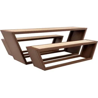 HOME DELUXE Sitzgarnitur aus Stahl KOBON Braun - Germany - 2 x Bank + 1 x Tisch | bequeme Sitzgarnitur, moderne Sitzgarnitur, elegante Sitzgarnitur, Sitzgarnitur für Wohnzimmer, Sitzgarnitur mit Stauraum, hochwertige Sitzgarnitur, L-förmige Sitzgarnitur, Sofagarnitur, gemütliche Sitzgarnitur, Sitzgarnitur aus Leder, Sitzgarnitur im Landhausstil, stilvolle Sitzgarnitur, modulare Sitzgarnitur, Designer-Sitzgarnitur, komfortable Sitzgarnitur, langlebige Sitzgarnitur, flexible Sitzgarnitur, Sitzgarnitur für gr - Braun