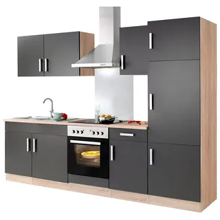 KOCHSTATION Küchenzeile »KS-Toronto« Breite 270 cm, mit E-Geräten, grau