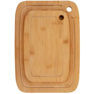 Florina 3-er Set Bambus-Schneidebretter WOODY I Natürliche Bambus-Schneideblöcke mit Saftrillen I Küchenbrett antibakteriell I Universalschneidebretter zum Schneiden von Käse, Fleisch, Obst, Gemüse