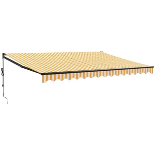 vidaXL Elektrische Markise mit Kurbel Gelb und Weiß 4,5x3 m - Gelb, Weiß