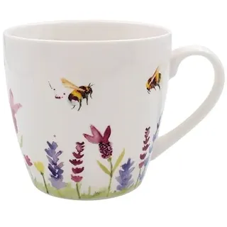 Lesser & Pavey Kaffeetasse im britischen Design, Keramik-Kaffeetassen für Zuhause oder Arbeit, große Tassen für heiße Getränke, Lavendel und Bienen, Frühstückstee- und Kaffeetassen – Jennifer Rose